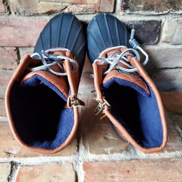 Sperry Topsider Port Duck Blue with Pink Boots Nautical Waterproof Rubber size 8 - Picture 5 of 14